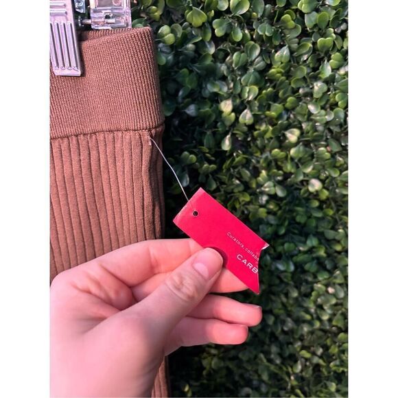 Carbon38 High Rise Camel Brown Ribbed Lounge Short Sz Medium NWT - Picture 3 of 7